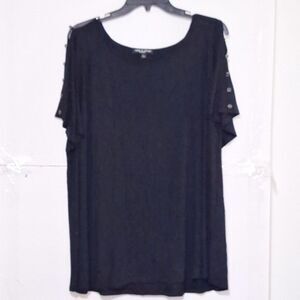 A Cable & Gauge Women's Plus Sized Top Black Office Siren, Steampunk, Y2K 2X